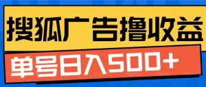 搜狐视频广告全自动撸收益,单号日入5张【揭秘】-网赚项目众筹网