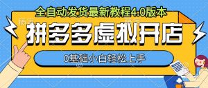 拼多多虚拟开店,全自动发货最新教程4.0版本,0基础小自轻松上手-网赚项目众筹网