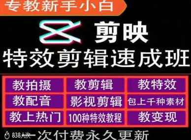 剪映特效教程和运营变现教程，特效剪辑速成班，专教新手小白-网赚项目众筹网