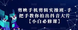 剪映手机剪辑实操班-手把手教你拍出抖音大片【小白必修课】-网赚项目众筹网