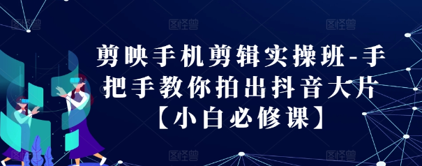 剪映手机剪辑实操班-手把手教你拍出抖音大片【小白必修课】-网赚项目众筹网
