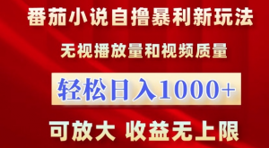 番茄小说自撸暴利新玩法,无视播放量,轻松日入1k,可放大,收益无上限【揭秘】-网赚项目众筹网