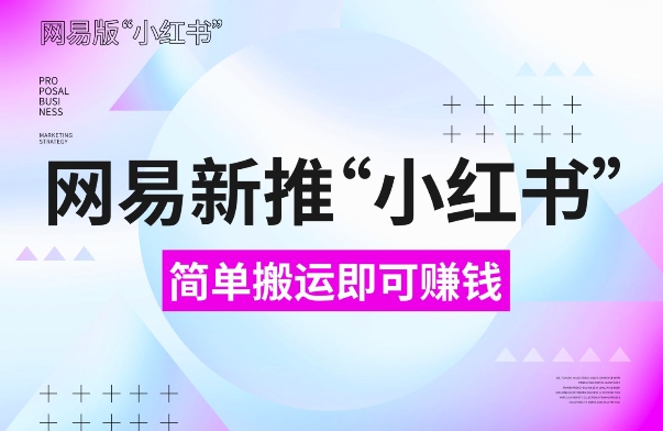 网易官方新推“小红书”，搬运即有收益，新手小白千万别错过(附详细教程)【揭秘】-网赚项目众筹网