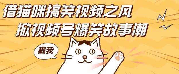 借猫咪搞笑视频之风，掀视频号爆笑故事潮，轻松日入四位数，无门槛快速入门!-网赚项目众筹网