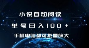 小说自动阅读 单号日入100+ 手机电脑都可 批量放大操作【揭秘】-网赚项目众筹网