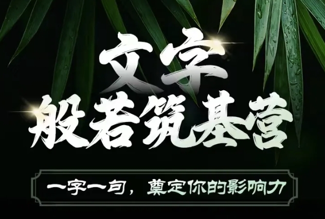 文字般若筑基营，用文字打造自己的影响力，写好文案 写出影响力 写出吸金力-网赚项目众筹网