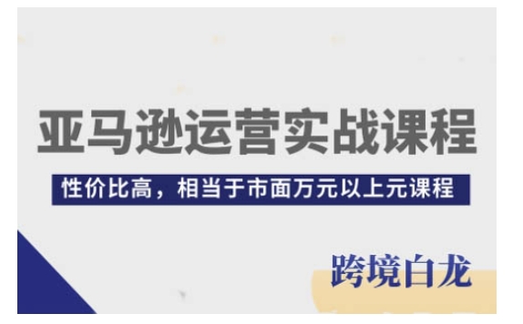 亚马逊运营实战课程，亚马逊从入门到精通，性价比高，相当于市面万元以上元课程-网赚项目众筹网