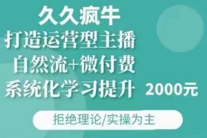 久久疯牛·自然流+微付费(12月23更新)打造运营型主播,包11月+12月-网赚项目众筹网