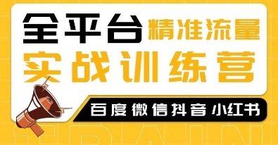 全平台精准流量实战训练营，百度微信抖音小红书SEO引流教程-网赚项目众筹网