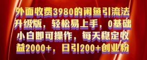 外面收费3980的闲鱼引流法,轻松易上手,0基础小白即可操作,日引200+创业粉的保姆级教程【揭秘】-网赚项目众筹网