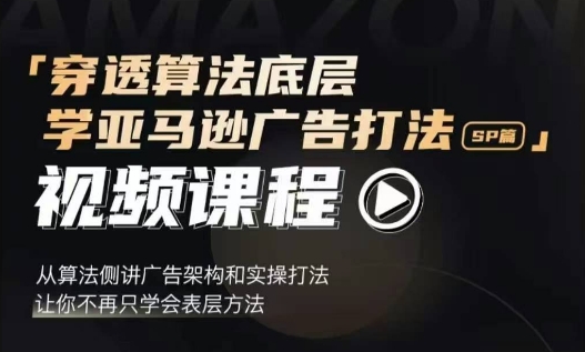 穿透算法底层，学亚马逊广告打法SP篇，从算法侧讲广告架构和实操打法，让你不再只学会表层方法-网赚项目众筹网