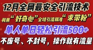 12 月份全网最安全引流创业粉技术来袭,不封号不废号,有操作就有流量【揭秘】-网赚项目众筹网