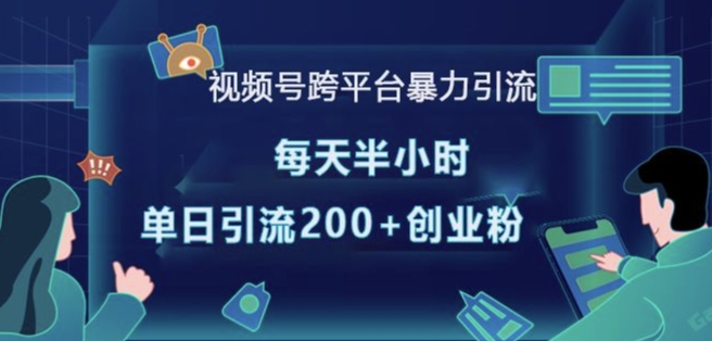 视频号跨平台暴力引流，每天半小时，单日引流200+精准创业粉-网赚项目众筹网