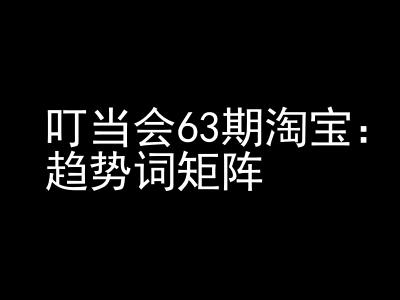 《淘宝天猫打爆班》原创高阶技术第63期，趋势词矩阵技术和玩法-网赚项目众筹网