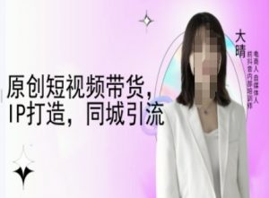 原创短视频带货,IP打造,同城引流-大晴自媒体教程-网赚项目众筹网