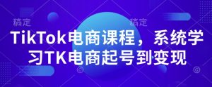 TikTok电商课程,系统学习TK电商起号到变现-网赚项目众筹网