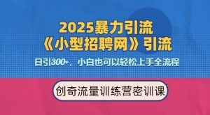 2025最新暴力引流方法,招聘平台一天引流300+,日变现多张,专业人士力荐-网赚项目众筹网
