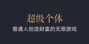 超级个体:2024-2025翻盘指南,普通人创造财富的无限游戏-网赚项目众筹网