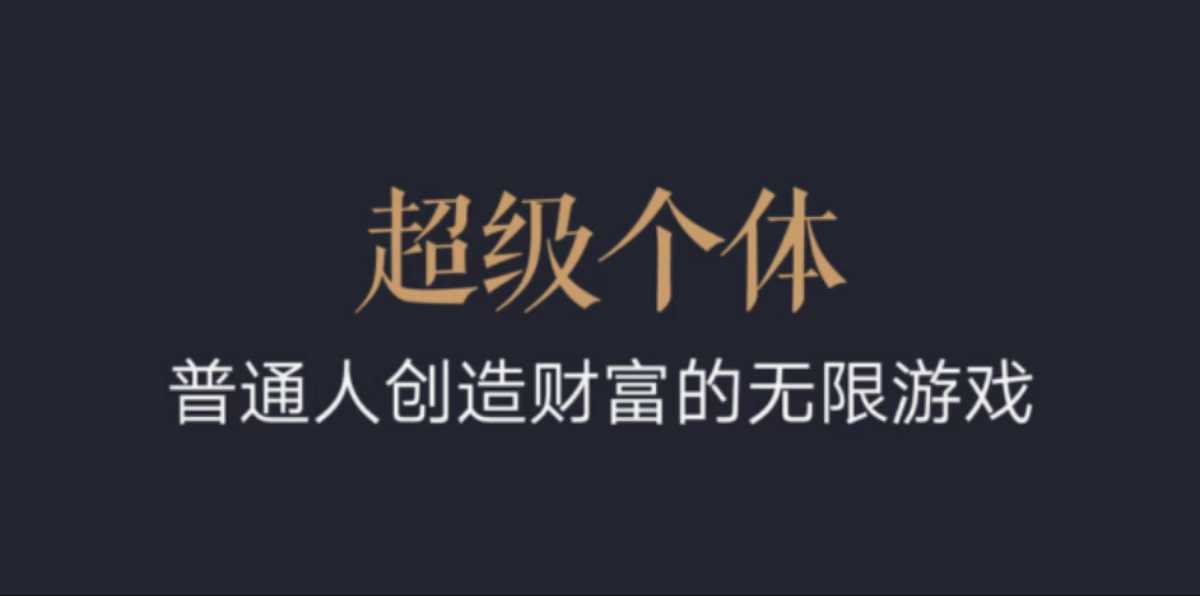 超级个体：2024-2025翻盘指南，普通人创造财富的无限游戏-网赚项目众筹网
