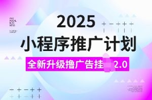 2025小程序推广计划,全新升级撸广告挂JI2.0玩法,日入多张,小白可做【揭秘】-网赚项目众筹网