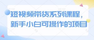 短视频带货系列课程,新手小白可操作的项目-网赚项目众筹网