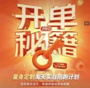 淘宝开单秘籍PRO,量身定制淘天实战陪跑计划,告别做店迷茫、快速突破运营瓶颈期-网赚项目众筹网