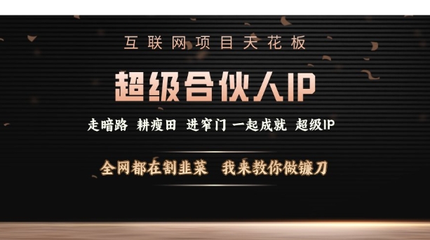 互联网项目天花板，超级合伙人IP，全网都在割韭菜，我来教你做镰刀【仅揭秘】-网赚项目众筹网