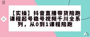 【实操】抖音直播带货陪跑课程起号稳号视频千川全系列,从0到1课程陪跑-网赚项目众筹网