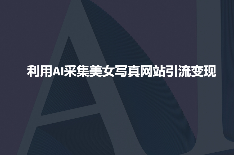 利用AI采集美女写真网站引流变现，引流嘎嘎的-网赚项目众筹网