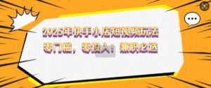 2025年快手小店短视频玩法,零门槛,零投入,兼职必选【揭秘】-网赚项目众筹网