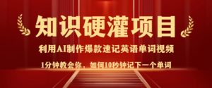 知识硬灌,10秒钟让你记住一个单词,3分钟一个视频,日入多张不是梦-网赚项目众筹网