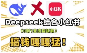 deepseek+小红书打造流量生产线实操课,0到1全流程拆解,搞钱嘎嘎猛-网赚项目众筹网