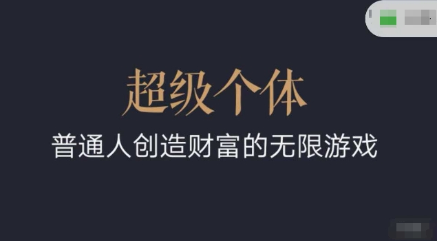 超级个体2024-2025翻盘指南，普通人创造财富的无限游戏-网赚项目众筹网
