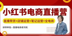 小红书电商直播训练营,直播带货+店铺运营+笔记运营-网赚项目众筹网
