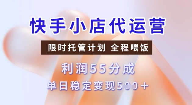 快手小店代运营3.0，模式新升级，收益55分，稳定单日5张【揭秘】-网赚项目众筹网