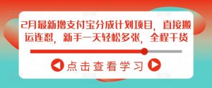 2月最新撸支付宝分成计划项目,直接搬运连怼,新手一天轻松多张,全程干货-网赚项目众筹网