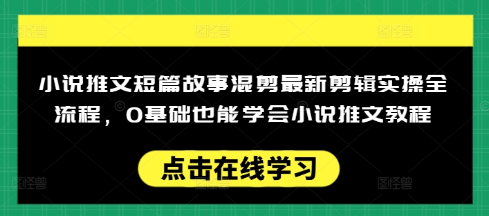 小说推文短篇故事混剪最新剪辑实操全流程，0基础也能学会小说推文教程，肯干多发日入多张-网赚项目众筹网
