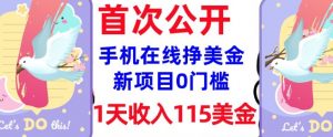 在线挣美金新项目,0门槛,1天收入115美刀,无脑操作,真正被动收入-网赚项目众筹网