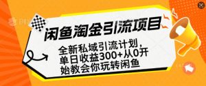 闲鱼淘金私域引流计划,从0开始玩转闲鱼,副业也可以挣到全职的工资-网赚项目众筹网