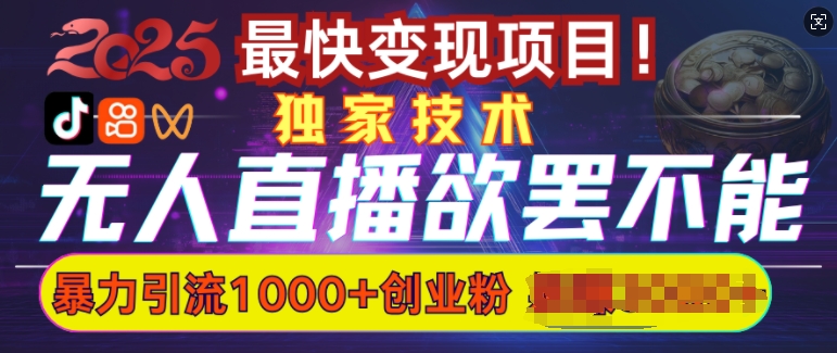 欲罢不能的无人直播引流，超暴力日引流1000+高质量精准创业粉-网赚项目众筹网