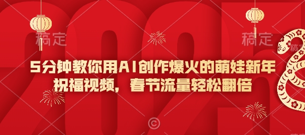 5分钟教你用AI创作爆火的萌娃新年祝福视频，春节流量轻松翻倍-网赚项目众筹网