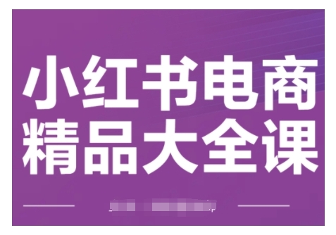 小红书电商精品大全课，快速掌握小红书运营技巧，实现精准引流与爆单目标，轻松玩转小红书电商(更新2月)-网赚项目众筹网