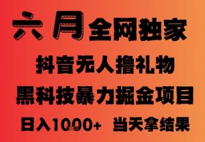 25年6月抖音无人直播最新暴力撸音浪掘金,小白可做,可批量矩阵放大,长期稳定日入1k+【揭秘】-网赚项目众筹网