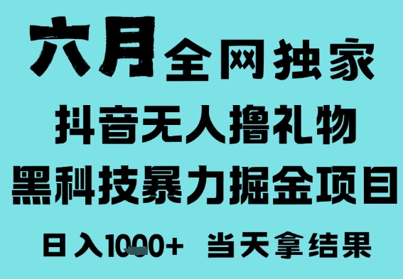 25年6月高爆抖音无人直播最新撸音浪掘金项目，门槛低小白可做，无脑日入1k，可矩阵放大【揭秘】-网赚项目众筹网
