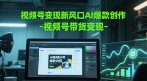 视频号变现新风口AI爆款创作-视频号带货变现-网赚项目众筹网