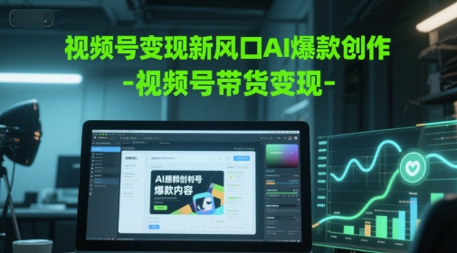 视频号变现新风口AI爆款创作-视频号带货变现-网赚项目众筹网