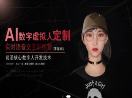 AI数字虚拟人定制，实时语音交互训练营（零基础），前沿核心数字人开发技术-网赚项目众筹网