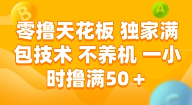 零撸天花板，独家满包技术 不养机 一小时撸满50+【揭秘】-网赚项目众筹网