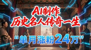暴力起号!用AI制作历史名人传奇一生,单月涨粉24W,涨粉+变现赛道黑马来了-网赚项目众筹网