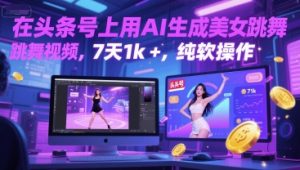 在头条号上用AI生成美女跳舞视频,7天1k+,纯软件操作-网赚项目众筹网